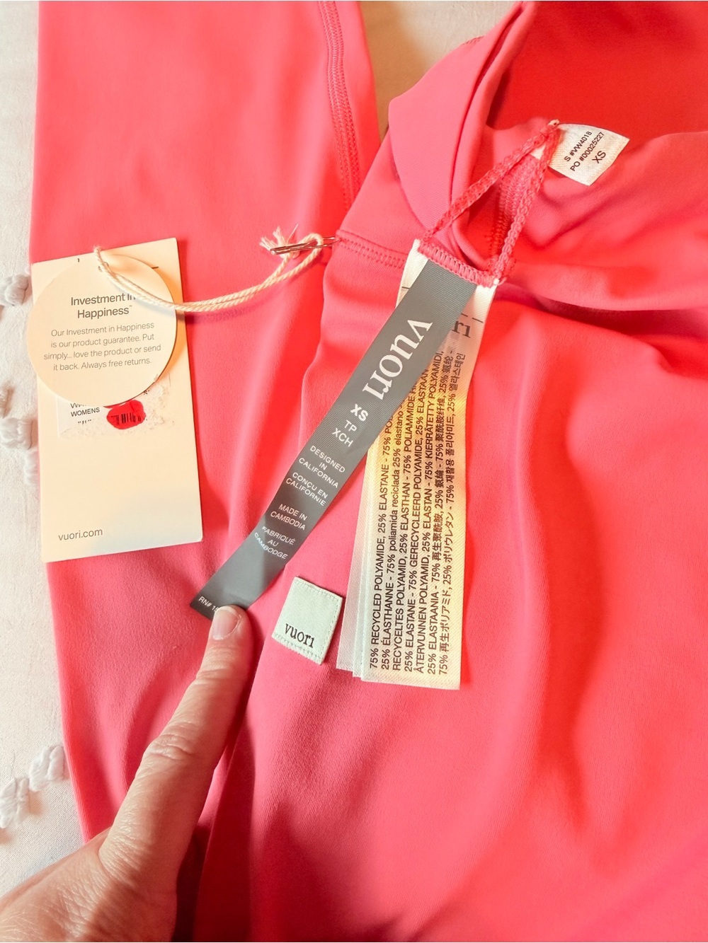 Vuori NWT Sunset Pink All The Feels Leggings XS - Picture 3 of 5